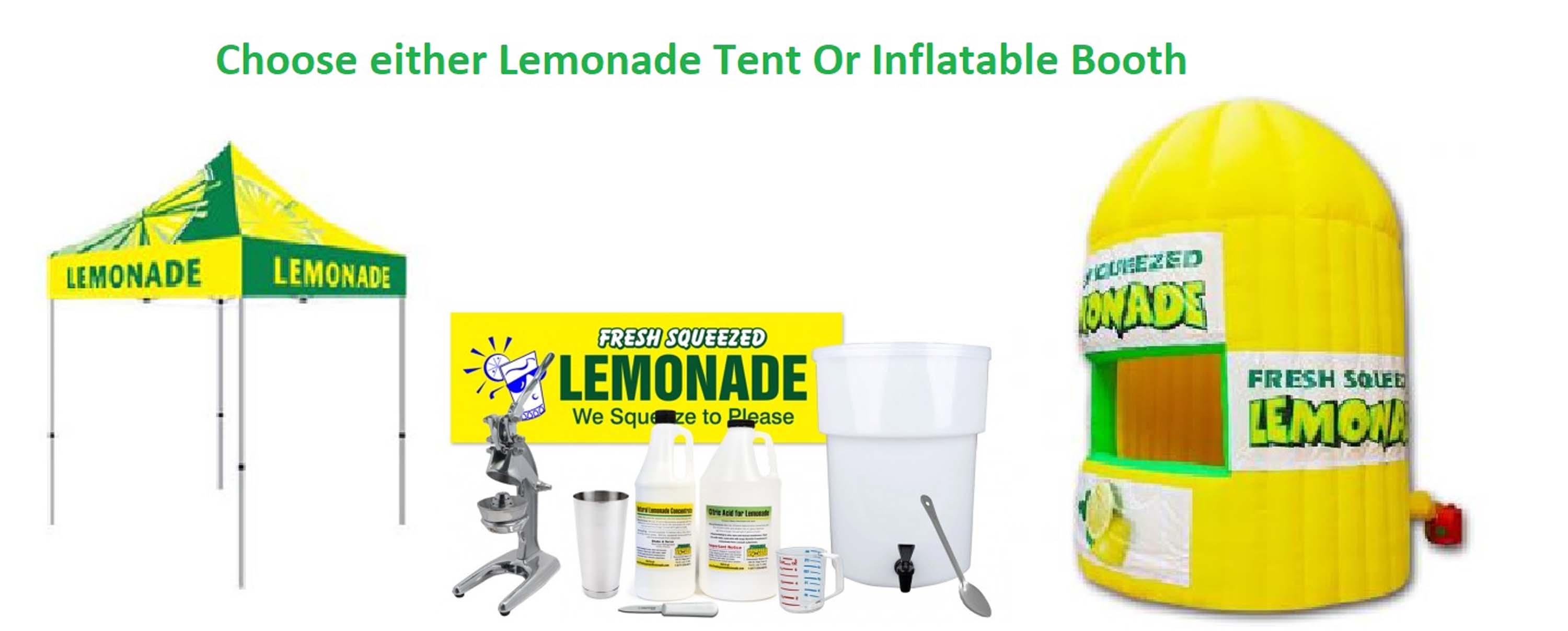 Lemonade Startup Package w/ Tent or Inflatable Booth(Choose Options)